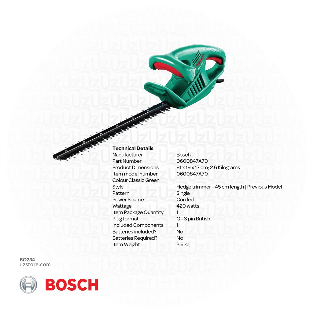 Bosch AHS 45-16 Hedge Cutter | UZ Store